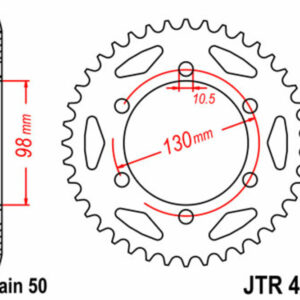 Corona JT SPROCKETS acero estándar 482 - Paso 530
