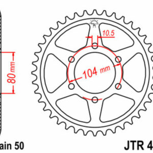 Corona JT SPROCKETS acero estándar 488 - Paso 530