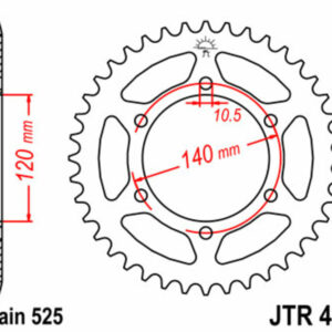 Corona JT 498 de acero con 40 dientes