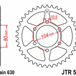 Corona JT SPROCKETS acero estándar 501 - Paso 630