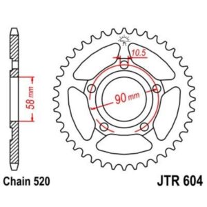 Corona JT 604 de acero con 44 dientes