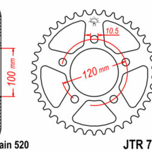 Corona JT SPROCKETS acero estándar 703 - Paso 520