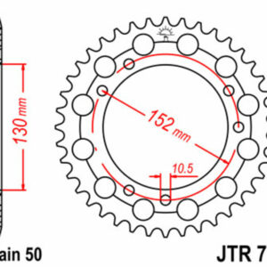 Corona JT SPROCKETS acero estándar 729 - Paso 530
