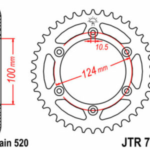 Corona JT 735 de acero con 42 dientes