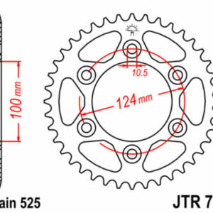 Corona JT SPROCKETS acero estándar 745 - Paso 525