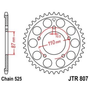 Corona JT 807 de zinc negro con 48 dientes