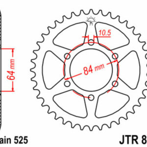 Corona JT SPROCKETS acero estándar 812 - Paso 525