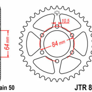 Corona JT SPROCKETS acero estándar 814 - Paso 530