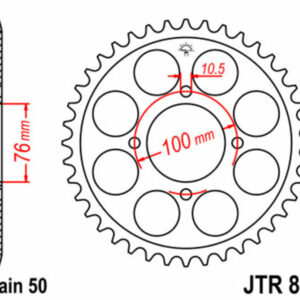 Corona JT 824 de acero con 46 dientes