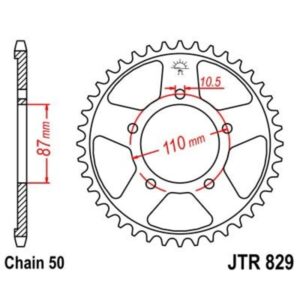 Corona JT 829 de zinc negro con 45 dientes