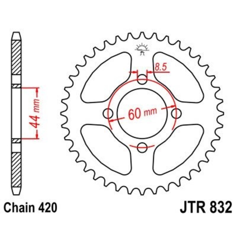 Corona JT 832 de acero con 41 dientes