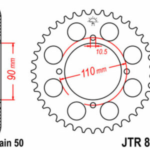 Corona JT SPROCKETS acero estándar 840 - Paso 530
