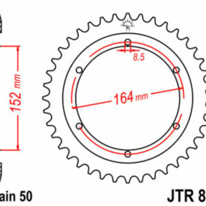 Corona JT SPROCKETS acero estándar 841 - Paso 530