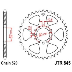 Corona JT 845 de acero con 43 dientes