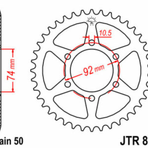 Corona JT SPROCKETS acero estándar 856 - Paso 530