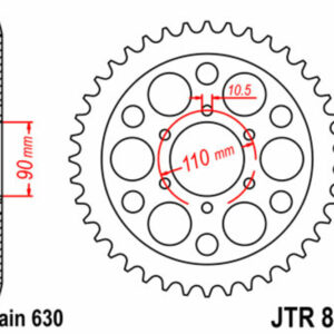 Corona JT 858 de acero con 35 dientes