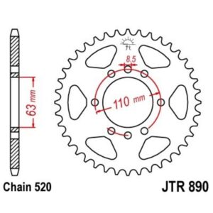 Corona JT 890 de zinc negro con 45 dientes