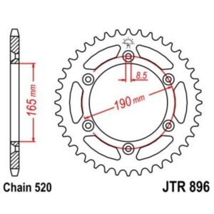 Corona JT 896 de acero con 45 dientes