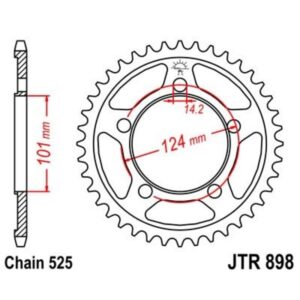Corona JT 898 de zinc negro con 38 dientes