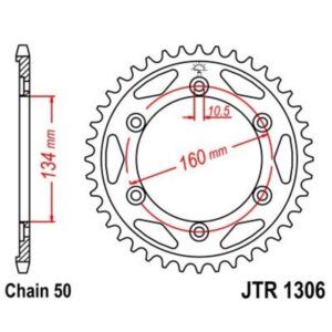 Corona JT 1306 de acero con 41 dientes