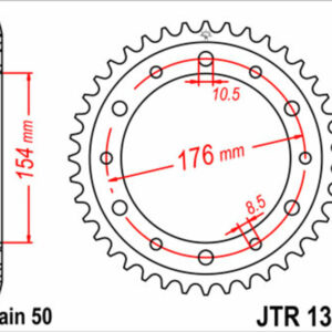 Corona JT SPROCKETS acero estándar 1340 - Paso 530