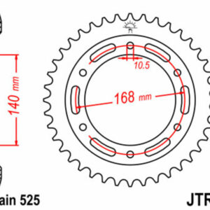 Corona JT SPROCKETS acero estándar 3 - Paso 525
