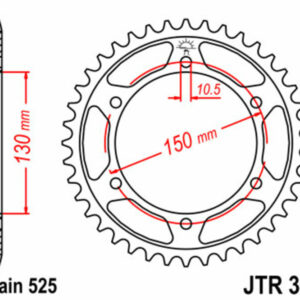 Corona JT SPROCKETS acero estándar 300 - Paso 525