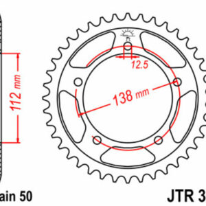 Corona JT SPROCKETS acero estándar 302 - Paso 530