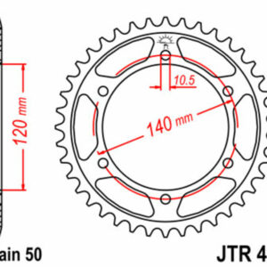 Corona JT SPROCKETS acero estándar 499 - Paso 530