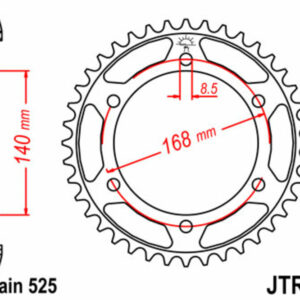 Corona JT 6 de acero con 41 dientes