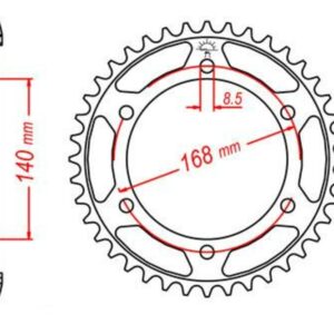 Corona JT SPROCKETS acero estándar 6 - Paso 525