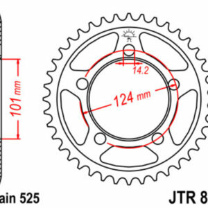 Corona JT 898 de acero con 41 dientes