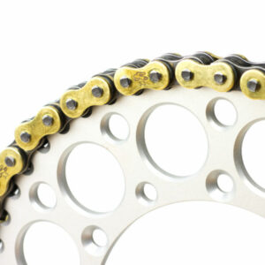 Cadena Renthal con retenes 520R3-3 con 112 eslabones negro/oro