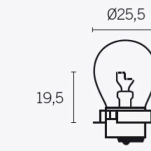 Lámpara V PARTS 6V 15W P26S - 10 uds
