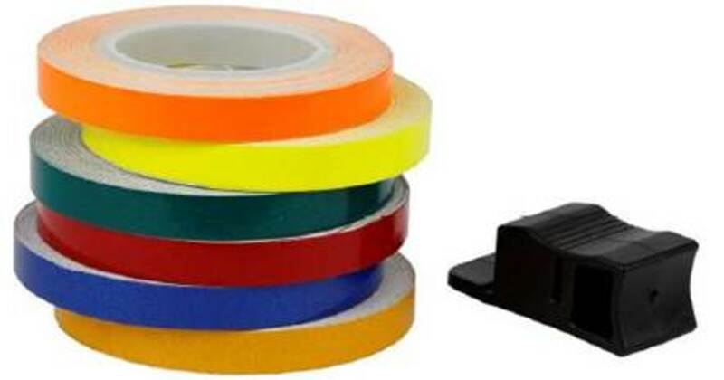 Adhesivo para llantas V PARTS 6m x 7mm amarillo fluorescente