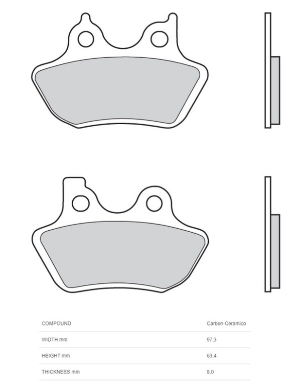 Pastillas Brembo 07HD16CC Carbono cerámico