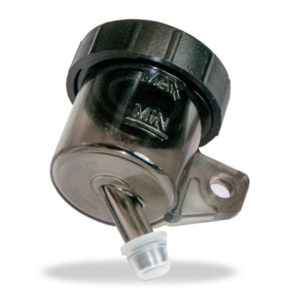 Depósito para bomba Brembo salida 45º soporte vertical ahumado