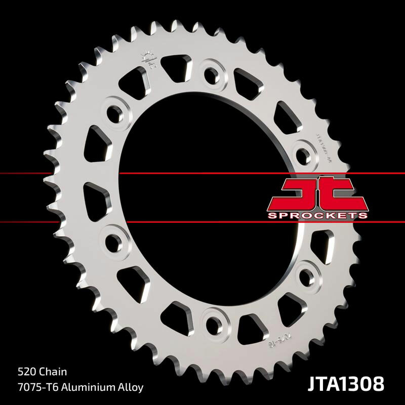 Corona JT Aluminio negro JT 1308 con 47 dientes