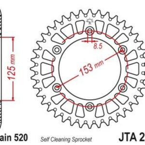 Corona JT Aluminio negro JT 210 con 40 dientes