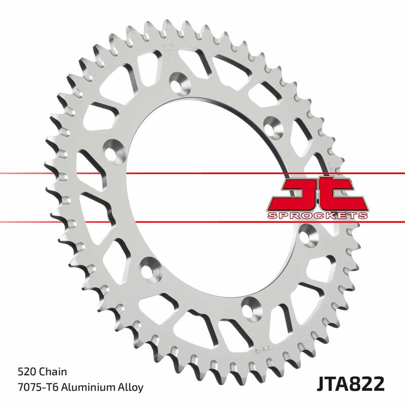 Corona JT Aluminio negro JT 822 con 50 dientes