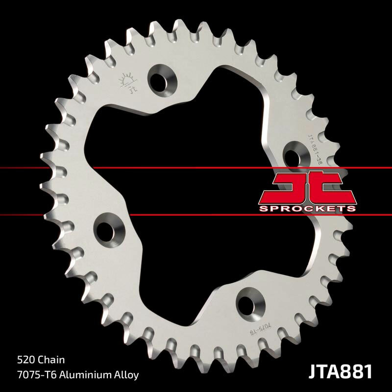 Corona JT Aluminio negro JT 881 con 38 dientes