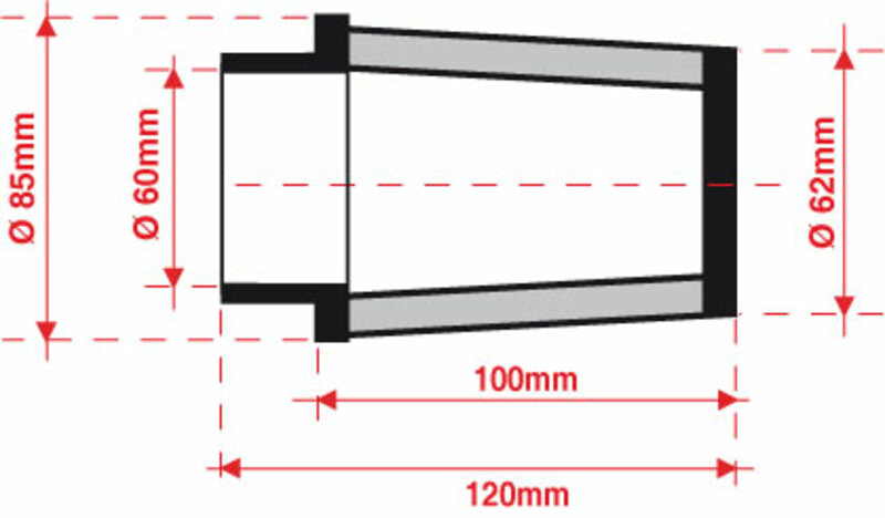 Filtro de aire BMC universal cónico Ø60mm x 100mm