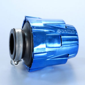 Filtro de potencia (air box) Polini, cromado, azul, recto, Ø37 (203.0111)