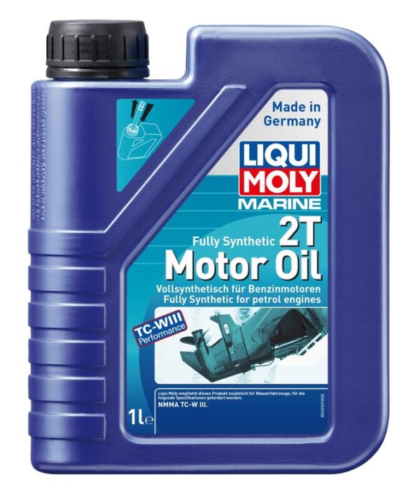 LIQUI MOLY Botella 1L aceite de motor 2T marine 100% sintético Liqui Moly NMMA TC-W3 Biodegradable