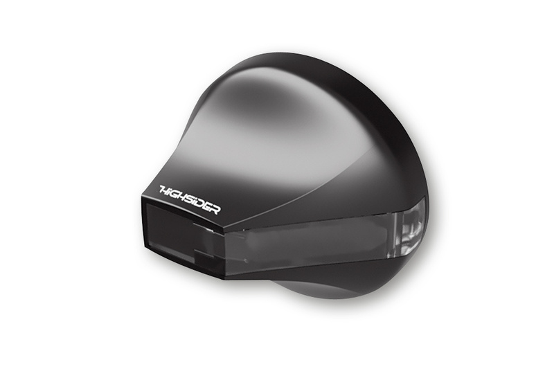 Contrapeso de manillar con intermitente LED HIGHSIDER pro Stealth-X Flight - cristal ahumado - homologado E - Pareja