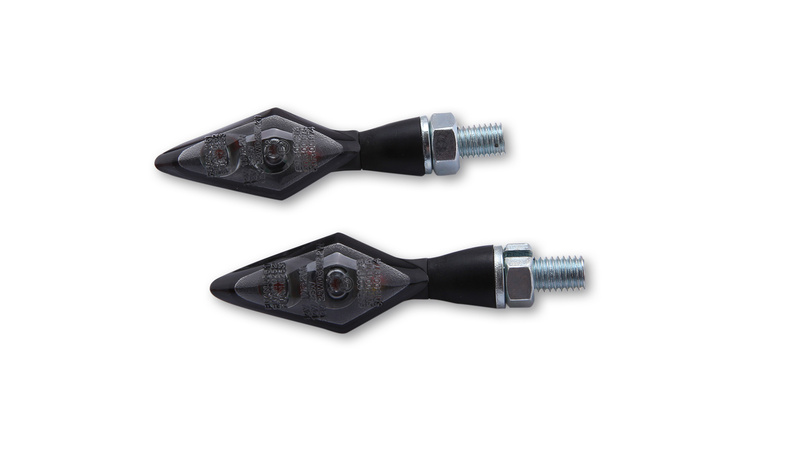 Piloto trasero/intermitente LED HIGHSIDER pro Pen Head Double 3in1 - cristal ahumado - homologado E - Pareja