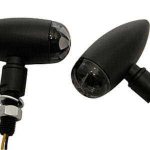 Intermitentes de manillar/luz de posición LED HIGHSIDER pro Akron-Flash - 2en1 - homologado E - negro/titanio/naranja - Pareja