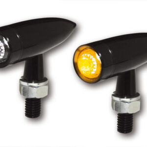 Intermitente LED HIGHSIDER pro Mono Bullet Long - homologado E - negro/traslúcido - par