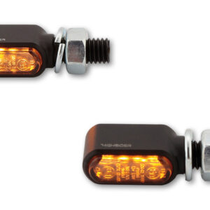 Intermitente LED HIGHSIDER pro Little Bronx - mecanizado CNC - homologado E - negro/ahumado - par