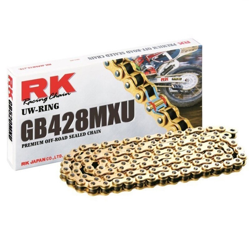 Cadena RK GB428MXU con 142 eslabones oro